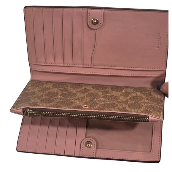 Coach Slim Zip Wallet In Colorblock Signature Canvas NEW - Reg.  $268 - Picture 9 of 12